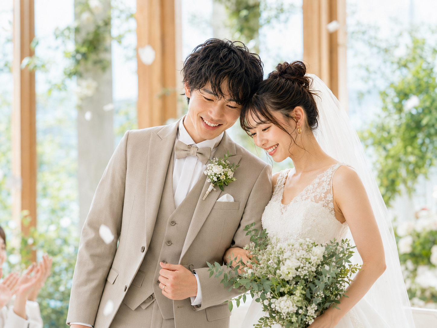 幸せな結婚式を迎えるふたり